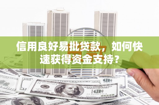 阿里山信用良好易批贷款，如何快速获得资金支持？