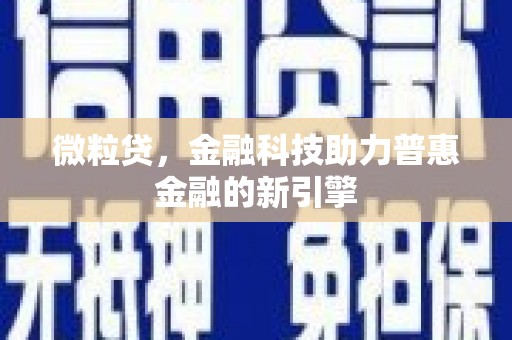 阿里山微粒贷，金融科技助力普惠金融的新引擎