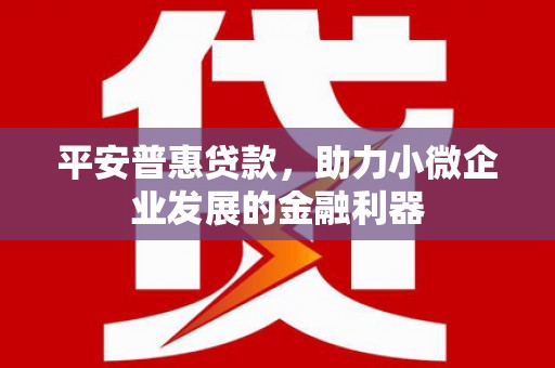阿里山平安普惠贷款，助力小微企业发展的金融利器