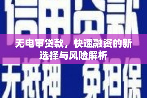 阿里山无电审贷款，快速融资的新选择与风险解析