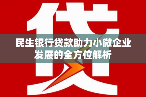 阿里山民生银行贷款助力小微企业发展的全方位解析