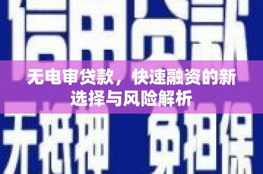 阿里山无电审贷款，快速融资的新选择与风险解析