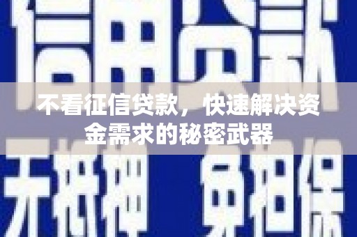 阿里山不看征信贷款，快速解决资金需求的秘密武器