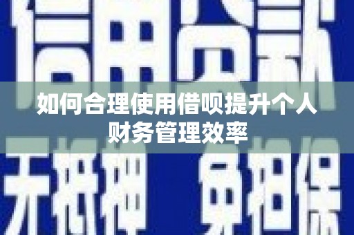 阿里山如何合理使用借呗提升个人财务管理效率