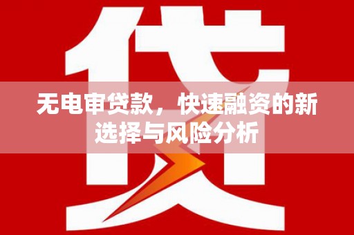 阿里山无电审贷款，快速融资的新选择与风险分析