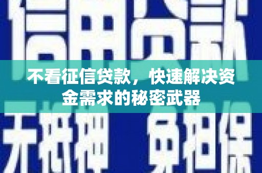 阿里山不看征信贷款，快速解决资金需求的秘密武器