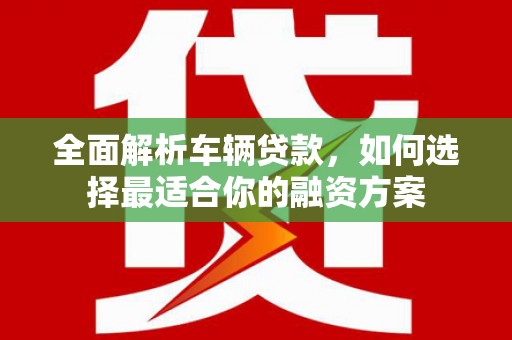 阿里山全面解析车辆贷款，如何选择最适合你的融资方案
