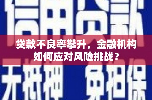 阿里山贷款不良率攀升，金融机构如何应对风险挑战？